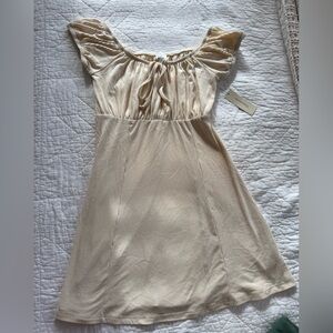 Francesca's Collections Blue Rain Cream Color Dress